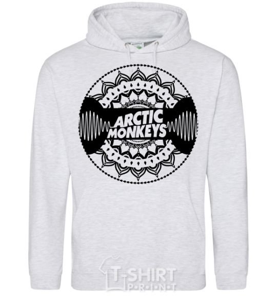 Мужская толстовка (худи) Arctic monkeys Logo Серый меланж фото