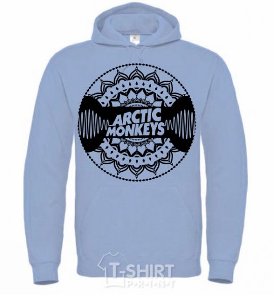 Men`s hoodie Arctic monkeys Logo sky-blue фото