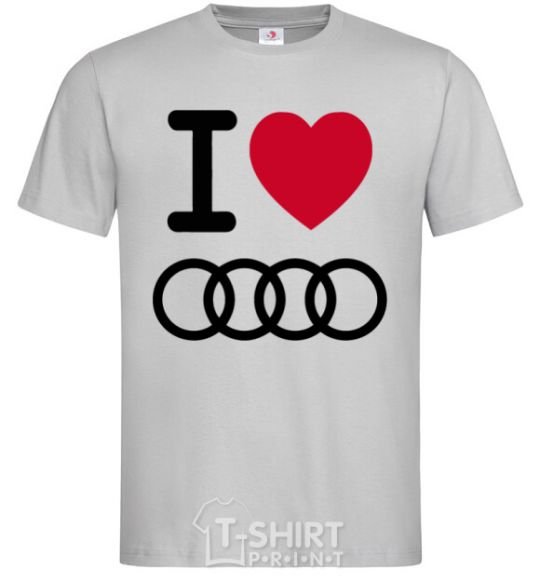 Мужская футболка I love audi Logo Серый фото