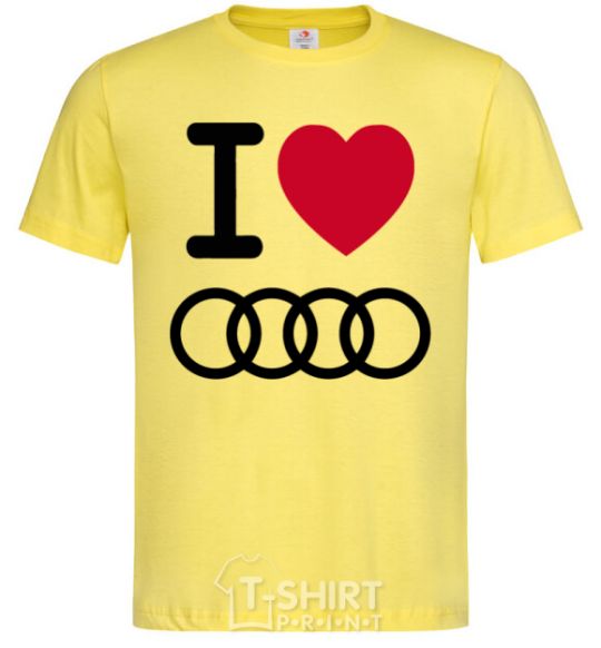 Мужская футболка I love audi Logo Лимонный фото