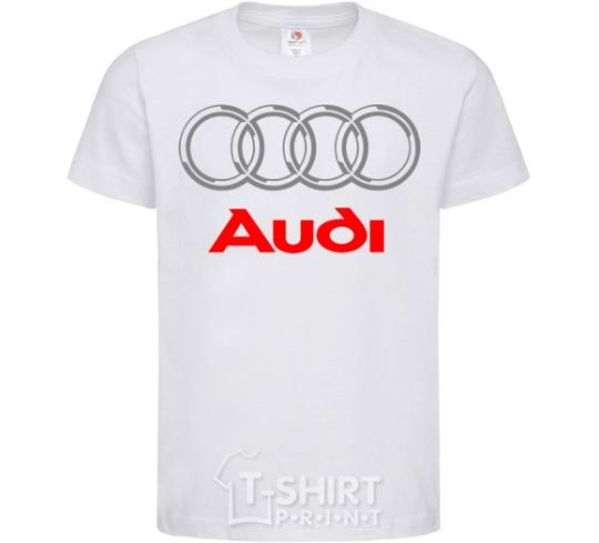 Kids T-shirt Audi logo gray White фото