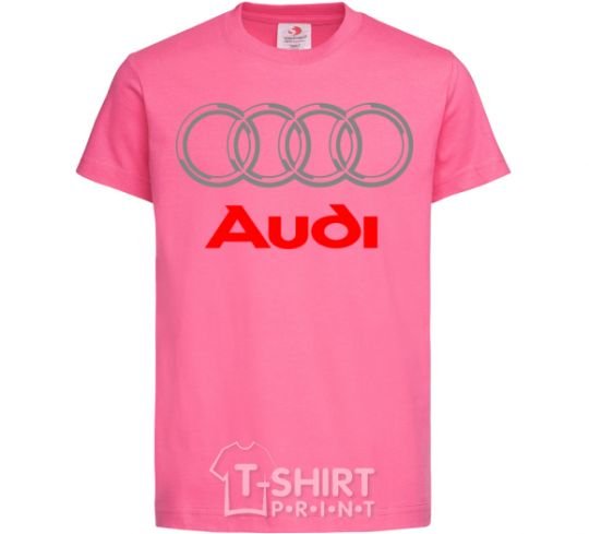 Детская футболка Audi logo gray Ярко-розовый фото