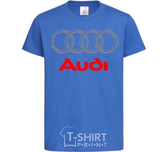 Kids T-shirt Audi logo gray royal-blue фото
