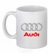 Ceramic mug Audi logo gray White фото