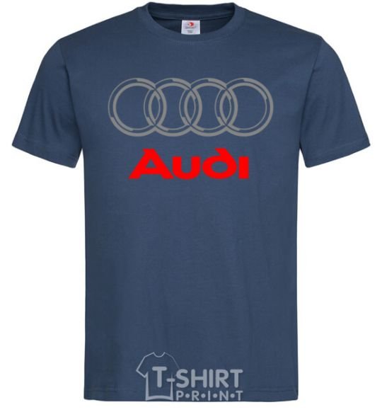 Мужская футболка Audi logo gray Темно-синий фото