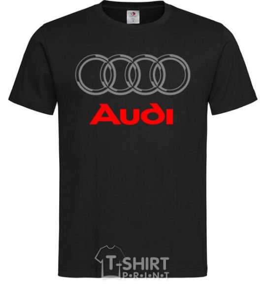 Мужская футболка Audi logo gray Черный фото