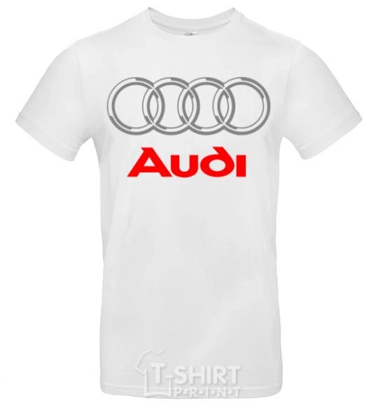 Мужская футболка Audi logo gray Белый фото