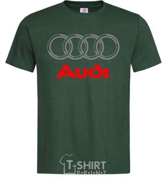 Мужская футболка Audi logo gray Темно-зеленый фото