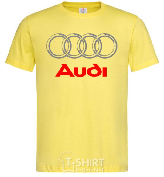 Men's T-Shirt Audi logo gray cornsilk фото