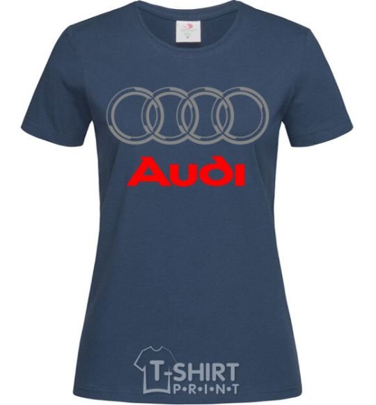 Женская футболка Audi logo gray Темно-синий фото