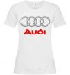 Женская футболка Audi logo gray Белый фото