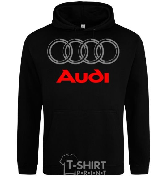 Men`s hoodie Audi logo gray black фото