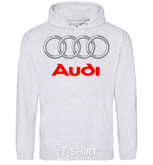 Men`s hoodie Audi logo gray sport-grey фото