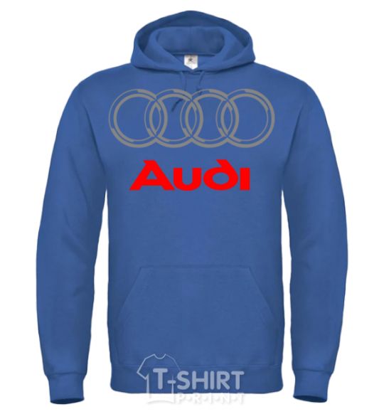 Men`s hoodie Audi logo gray royal фото