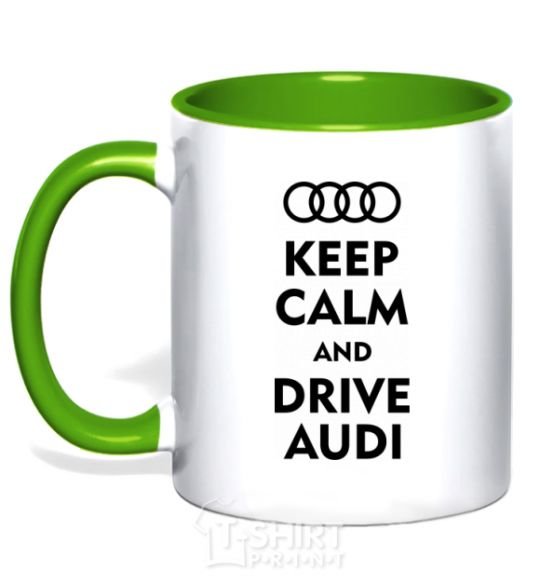 Mug with a colored handle Drive audi kelly-green фото