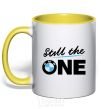 Mug with a colored handle The one yellow фото