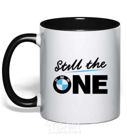 Mug with a colored handle The one black фото