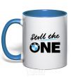 Mug with a colored handle The one royal-blue фото