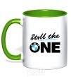 Mug with a colored handle The one kelly-green фото