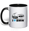 Чашка с цветной ручкой Love bmw Черный фото