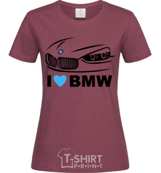 Женская футболка Love bmw Бордовый фото