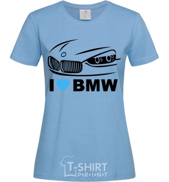 Женская футболка Love bmw Голубой фото