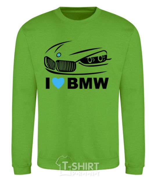 Свитшот Love bmw Лаймовый фото