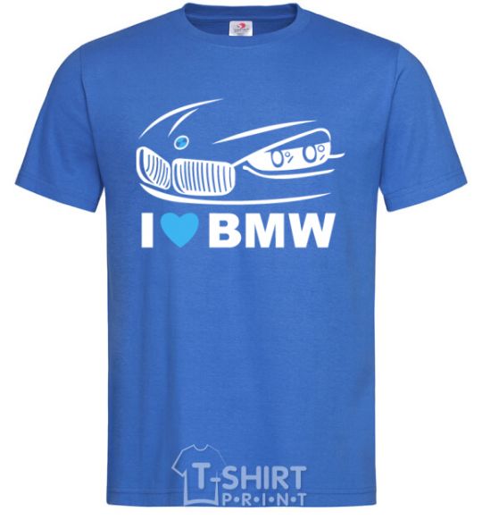 Мужская футболка Love bmw Ярко-синий фото