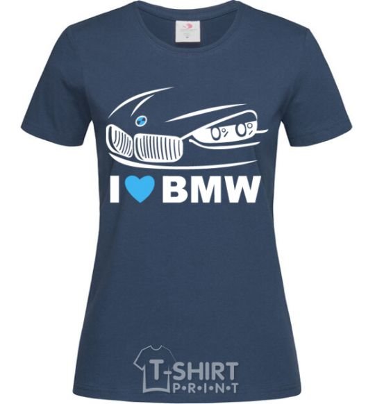 Женская футболка Love bmw Темно-синий фото
