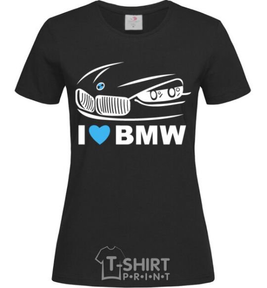 Женская футболка Love bmw Черный фото