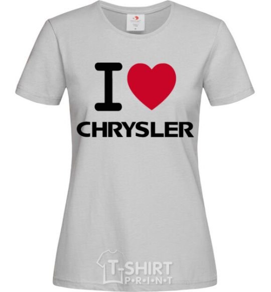 Women's T-shirt I love chrysler grey фото