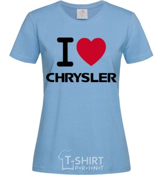 Women's T-shirt I love chrysler sky-blue фото