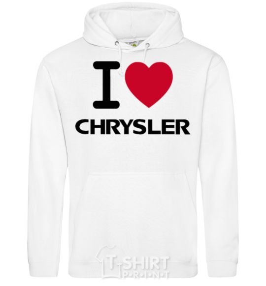 Men`s hoodie I love chrysler White фото