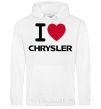 Men`s hoodie I love chrysler White фото