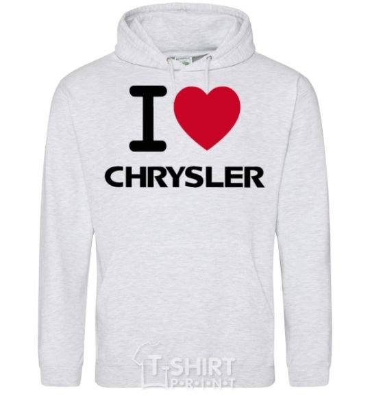 Men`s hoodie I love chrysler sport-grey фото