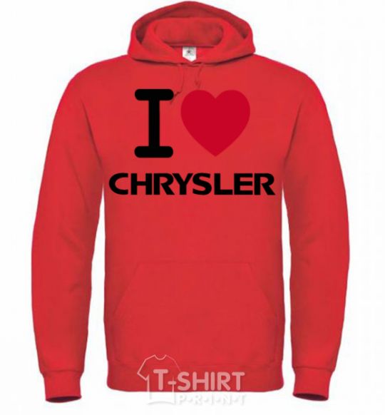 Men`s hoodie I love chrysler bright-red фото