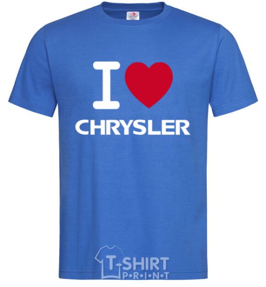 Men's T-Shirt I love chrysler royal-blue фото