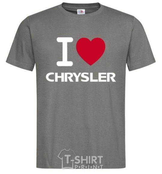 Men's T-Shirt I love chrysler dark-grey фото