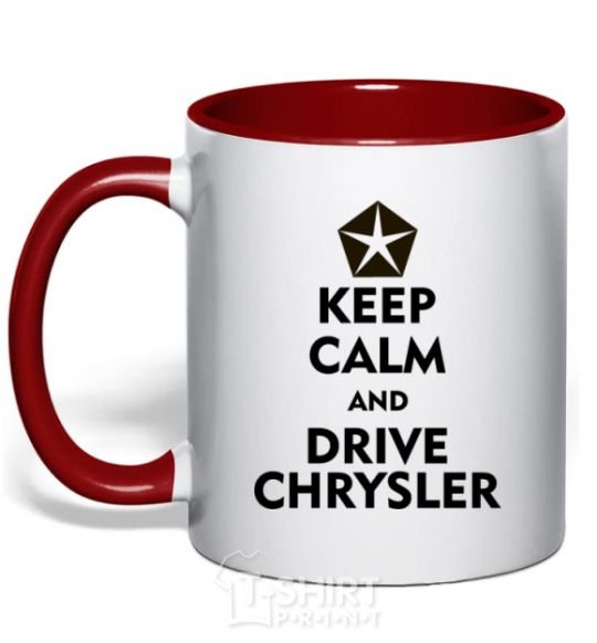 Mug with a colored handle Drive chrysler red фото