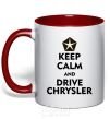 Mug with a colored handle Drive chrysler red фото