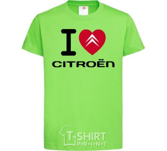 Kids T-shirt I love citroen orchid-green фото