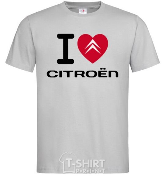 Men's T-Shirt I love citroen grey фото