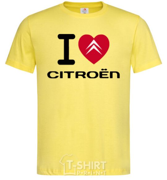 Men's T-Shirt I love citroen cornsilk фото