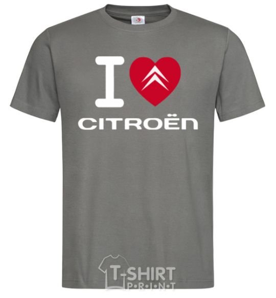 Мужская футболка I love citroen Графит фото