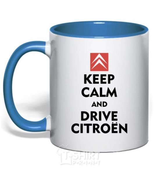 Mug with a colored handle Drive citroen royal-blue фото