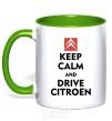 Mug with a colored handle Drive citroen kelly-green фото