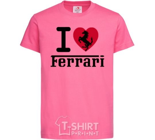Kids T-shirt I love Ferrari heliconia фото