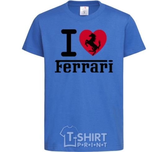 Kids T-shirt I love Ferrari royal-blue фото