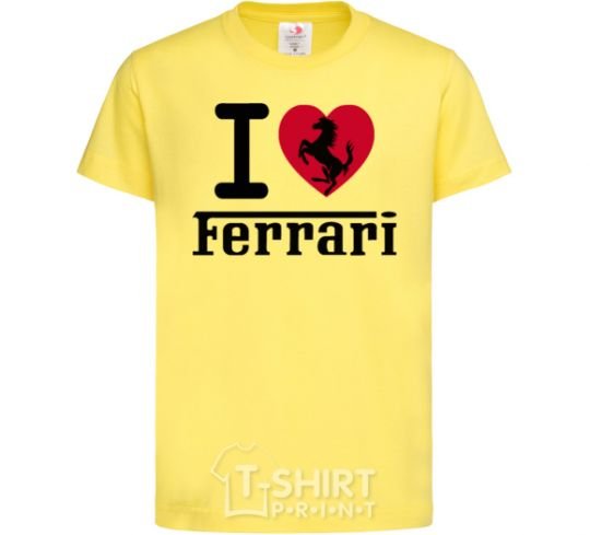 Kids T-shirt I love Ferrari cornsilk фото