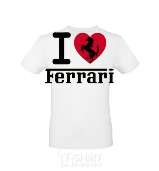 Men's T-Shirt I love Ferrari White фото